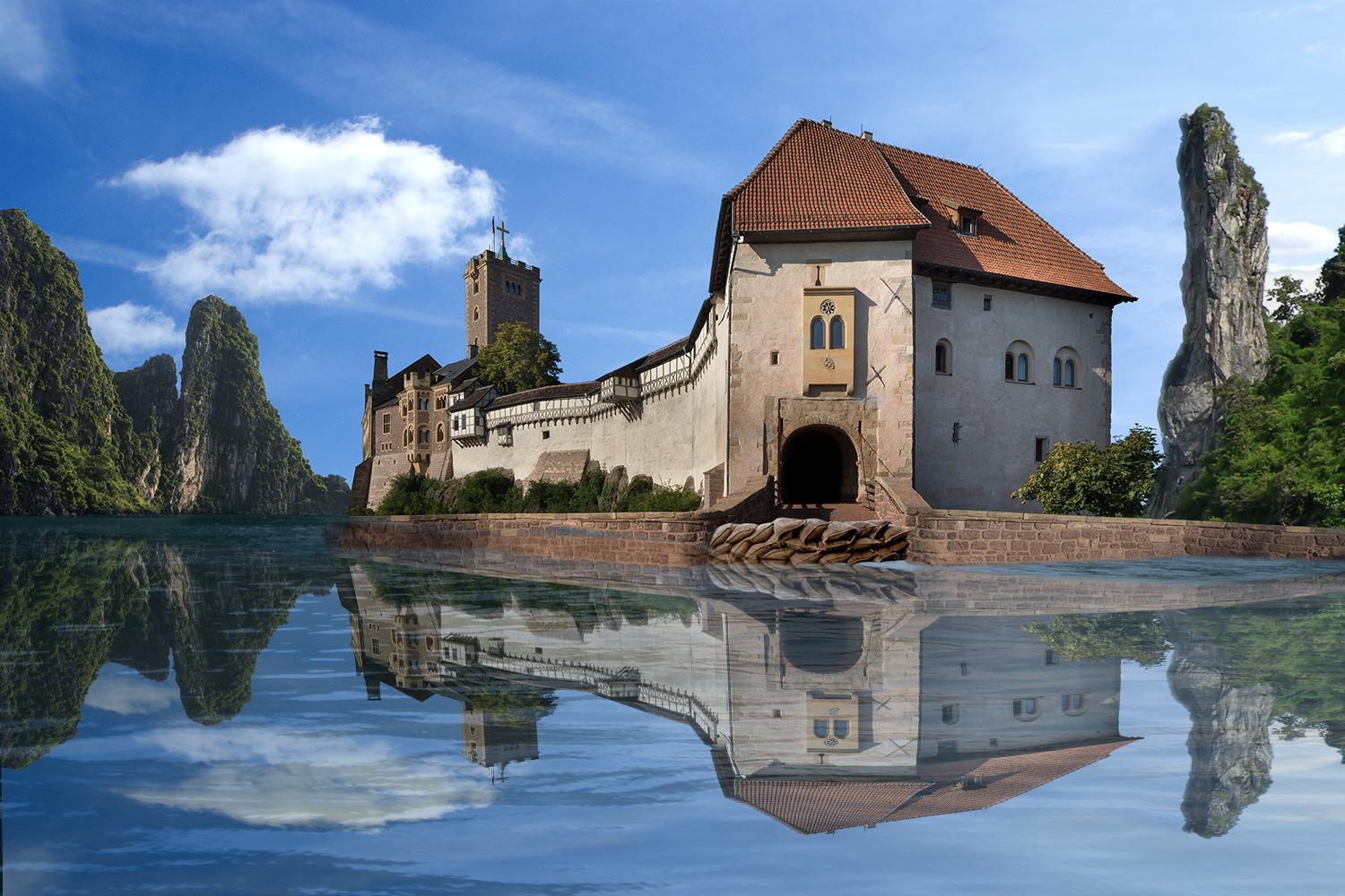 Hochwasser auf der Wartburg - Thüringen