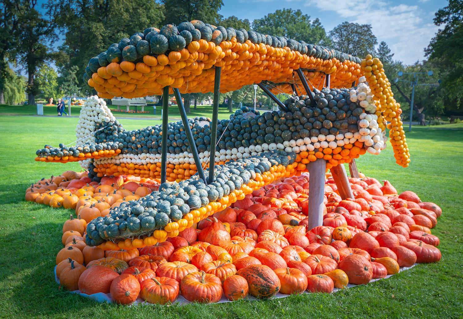 Kürbisausstellung egapark Erfurt 2018 - Doppeldecker