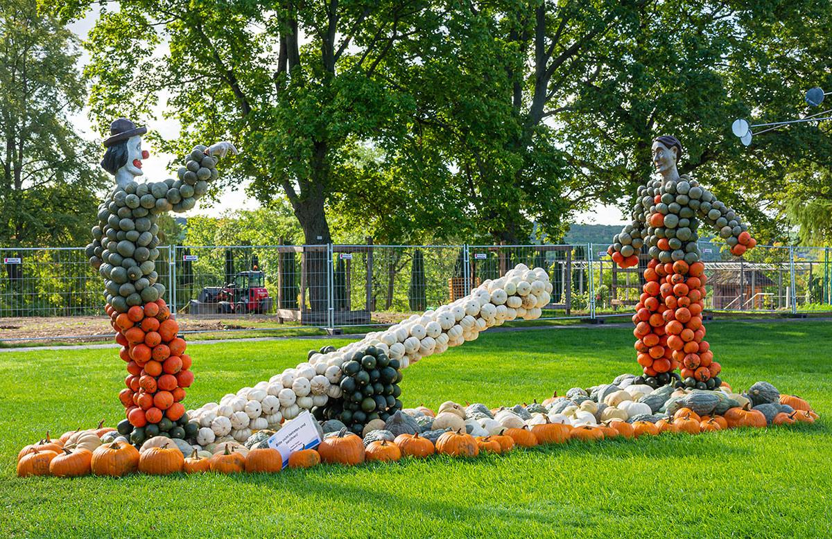 Kürbisausstellung egapark Erfurt 2019 - Akrobaten der Lüfte