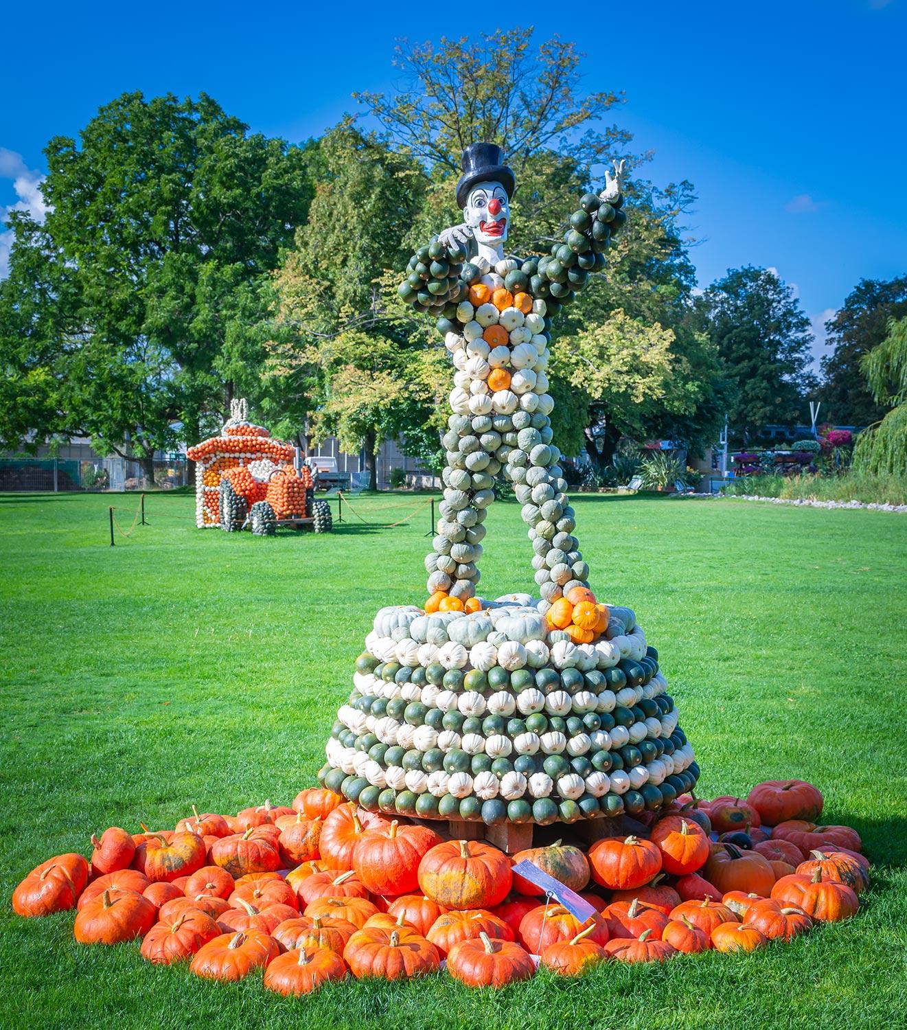 Kürbisausstellung egapark Erfurt 2019 - Clown-Akrobat