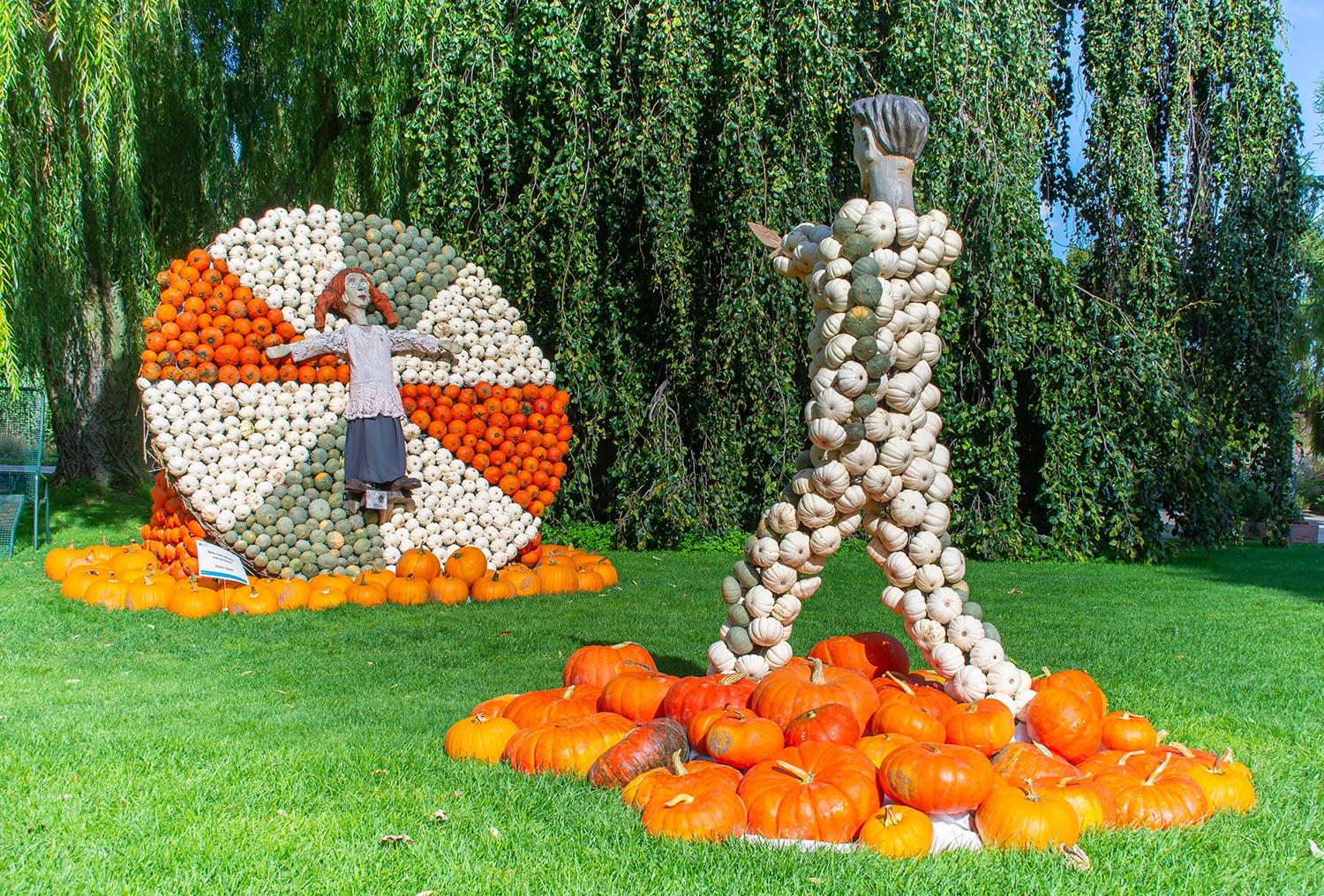 Kürbisausstellung egapark Erfurt 2019 - Messerwerfen