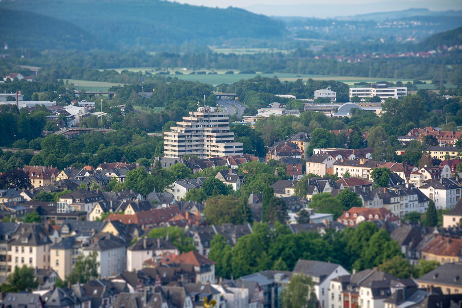 Treppenhochhaus in Marburg an der Lahn - Hessen