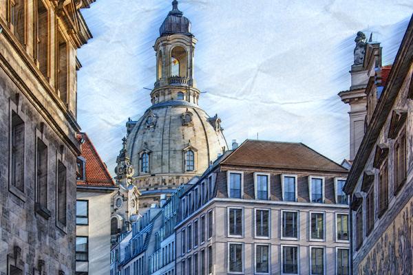 Blick auf die Kuppel der Frauenkirche - Sachsen