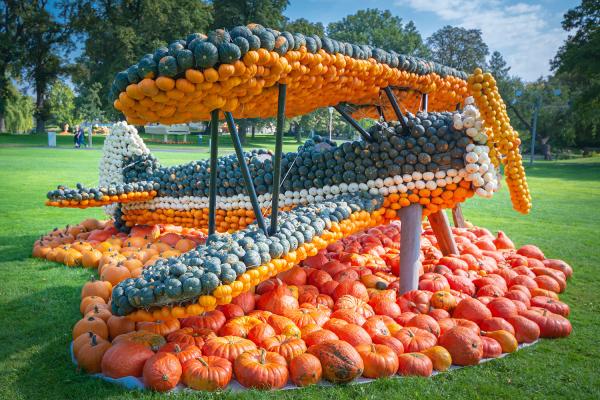Kürbisausstellung egapark Erfurt 2018 - Doppeldecker