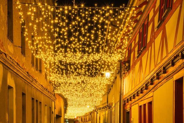 Lichtervorhang in der Postgasse von Meiningen - Thüringen